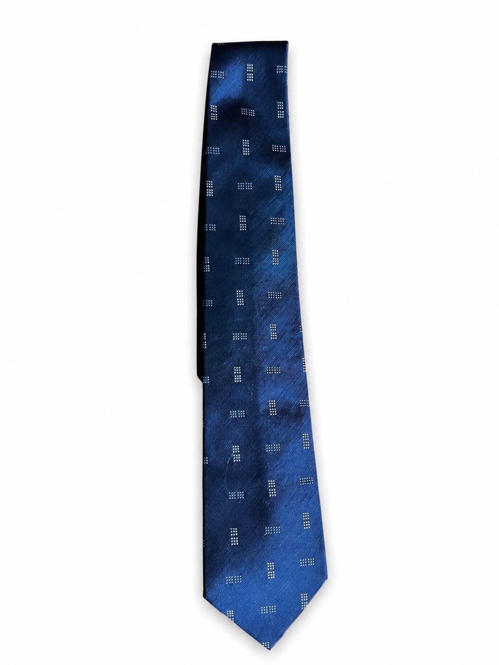 Armani Collezioni Made in Italy 100% Silk Navy Geometric Tie 58”